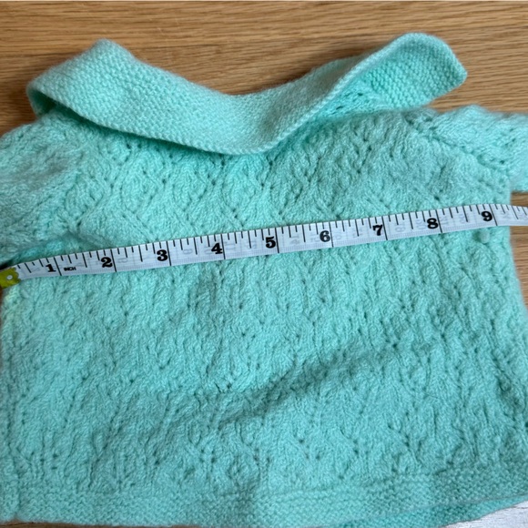 Handmade VTG 60s Pointelle Knit Baby Cardigan - Picture 4 of 5